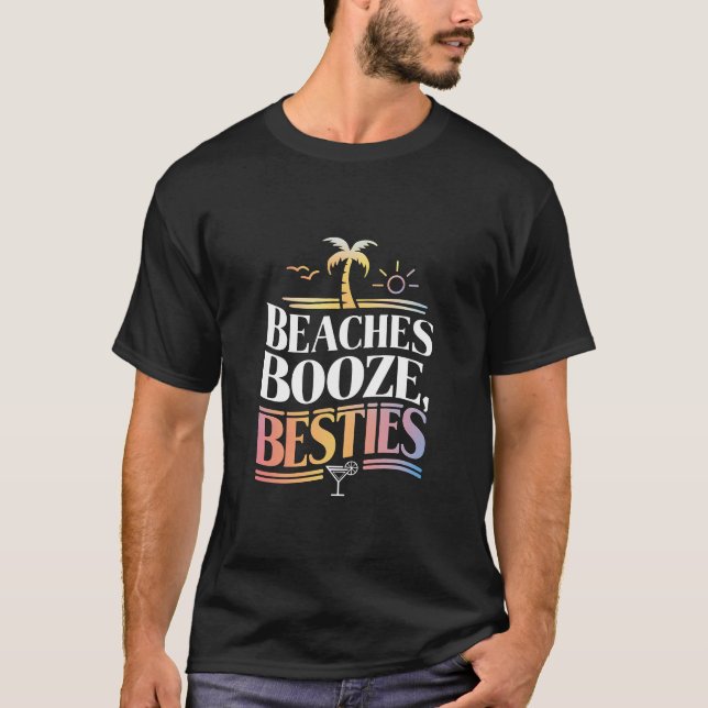 T-shirt Plages Alcool & Meilleures Amies Coco Tree Été  (Devant)