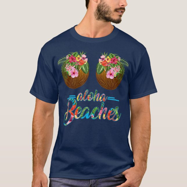 T-shirt Plages d'Aloha Hawaii Amusante Bra de Coco Flower (Devant)