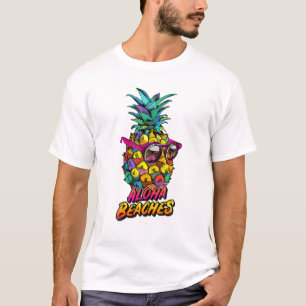 T-shirt Plages d'Aloha Hawaii Hawaii Pineappa Cute Beach
