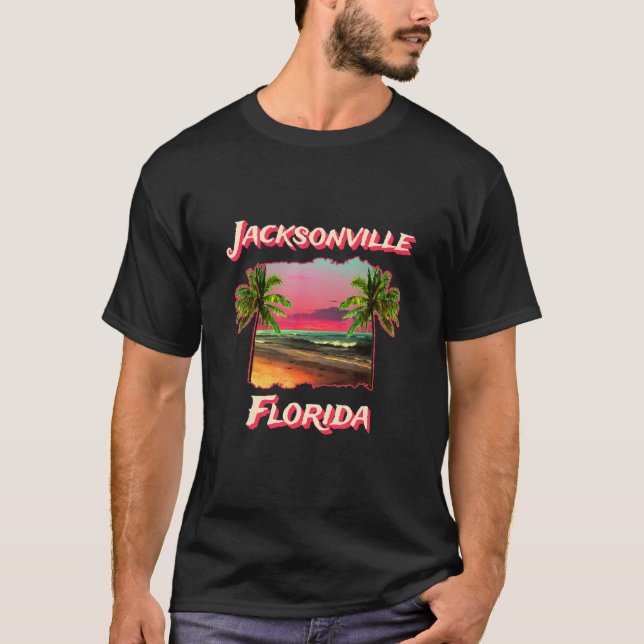 T-shirt Plages De Jacksonville, Floride (Devant)