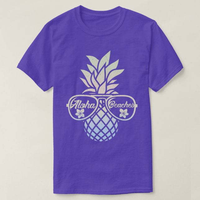 T-shirt Plages de l'Aloha à l'ananas Hawaii Été hawaïen (1 (Design devant)