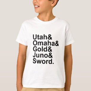 T-shirt Plages du Débarquement   Utah Omaha Gold Juno Swor