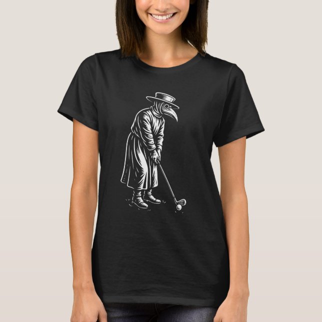 T-shirt Plague Doctor playing golf (Devant)