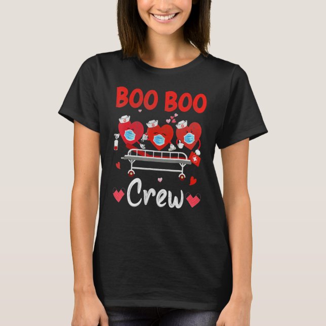 T-shirt Plaid Boo Boo Crew Valentine's Day Heart Nurse Wea (Devant)