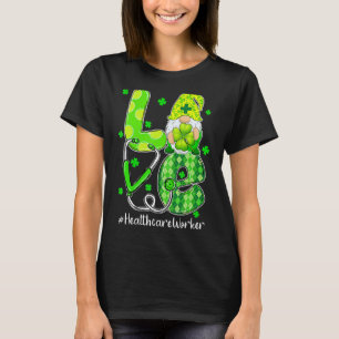 T-shirt Plaid Love Healthcare Worker Infirmière Gnome St P