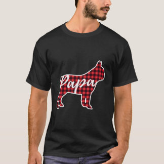 T-shirt Plaid Papa Chien Français Chien Papa Buffalo Pajam