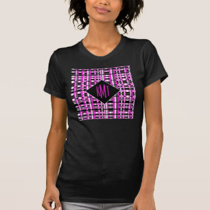 T-shirt Plaid rose monogramme