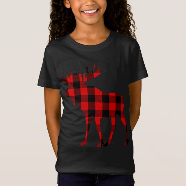 T-Shirt Plaid rouge de Moose Buffalo (Devant)