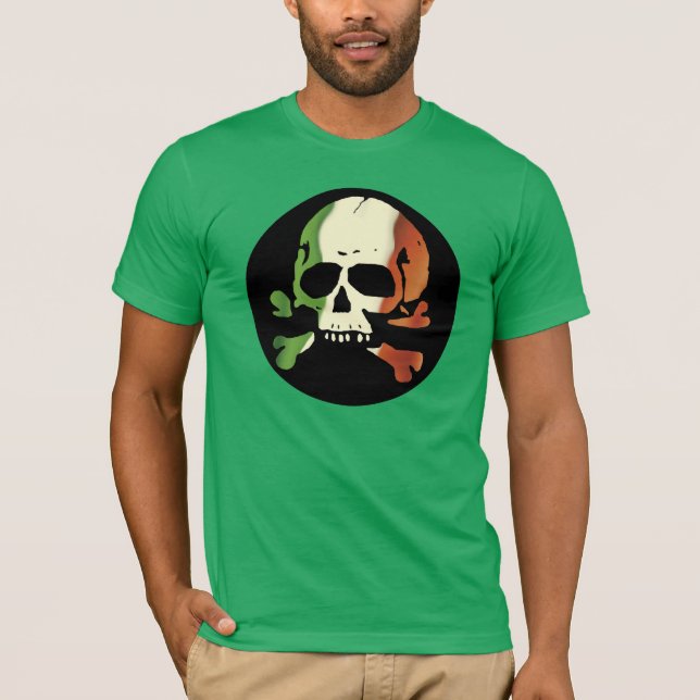T-shirt Plaine irlandaise de crâne de drapeau (Devant)