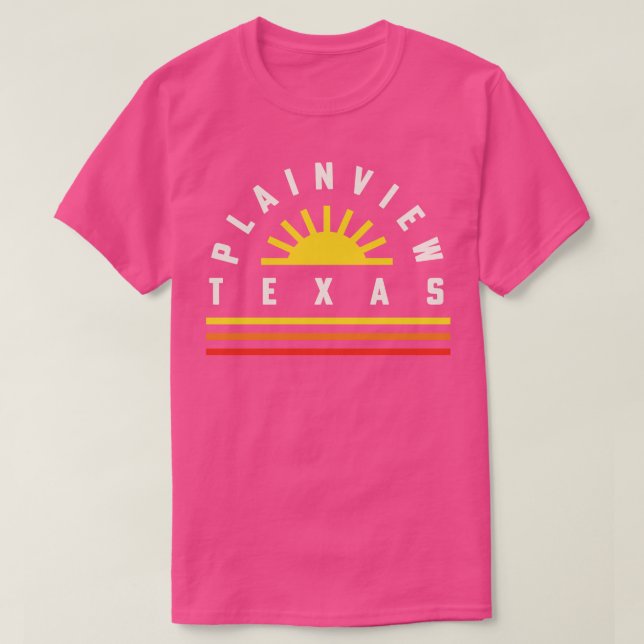 T-shirt Plainview Texas Retro Vintage Stripes Sunset (Design devant)