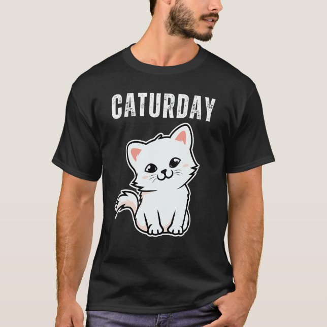 T-shirt Plaisanterie de Caturday Hilarious dire Citation C (Devant)