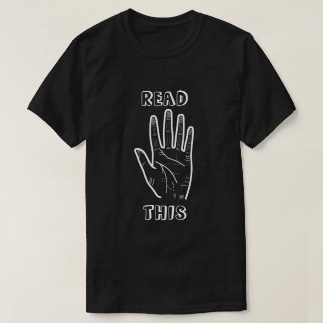 T-shirt Plaisanterie de lecture de palmiers (Design devant)