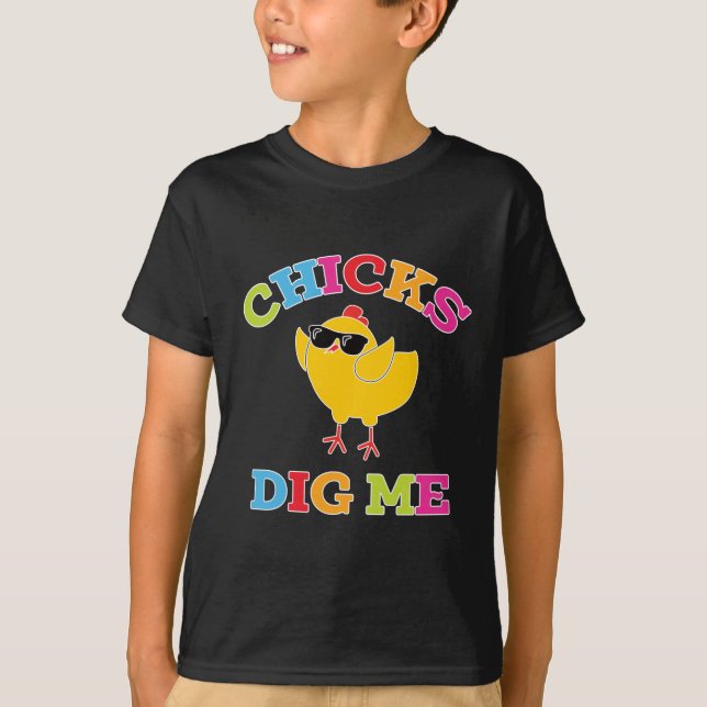 T-shirt Plaisanterie de Pâques - Les poules me creusent (Devant)