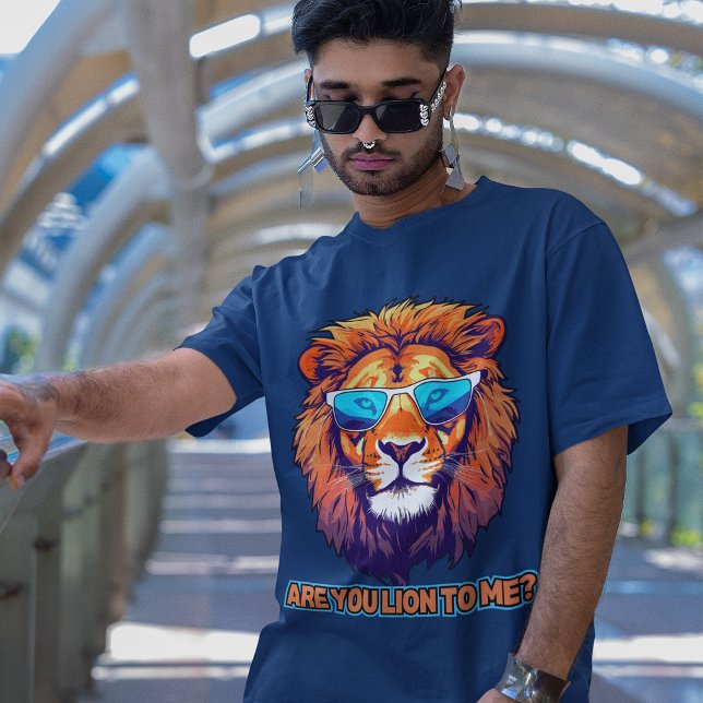 T-shirt Plaisanterie Lion Art Pun "Es-Tu Lion À Moi ? Drôl (Créateur téléchargé)