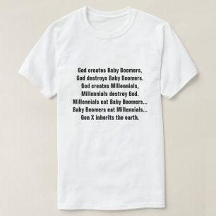 T-shirt Plaisanterie millénaire drôle de baby boomer de 