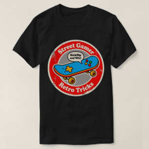 T-shirt Plaisir de skateboard avec des astuces rétro de jo