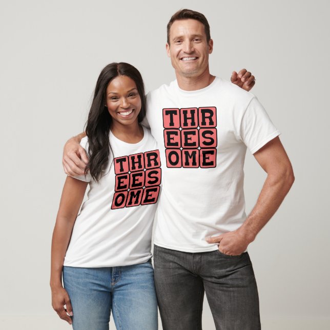 T-shirt Plan à trois, Enceinte de jumeaux (Unisexe)