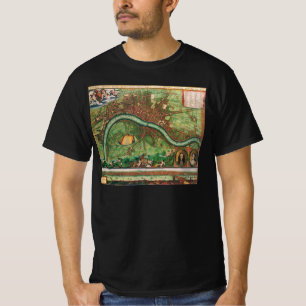 T-shirt Plan antique des rues de Londres par Johannes de R