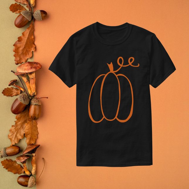 T-shirt Plan Citrouille minimaliste Automne (Créateur téléchargé)