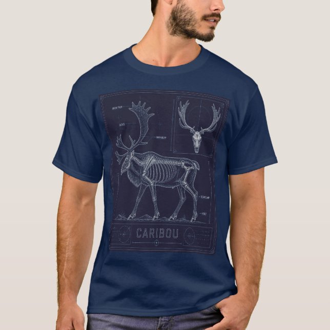 T-shirt Plan d'anatomie de caribou (Devant)