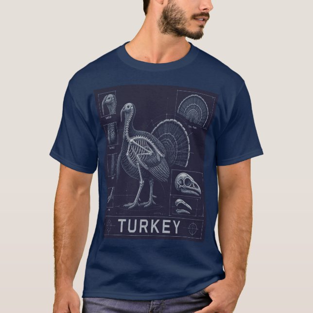 T-shirt Plan d'anatomie de dinde (Devant)