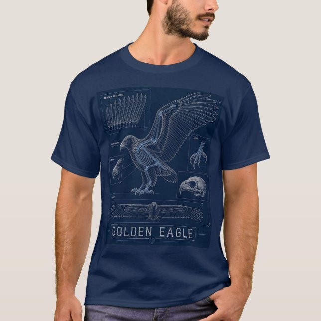 T-shirt Plan d'anatomie de l'aigle royal (Devant)