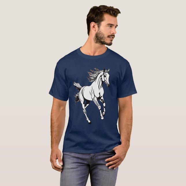 T-shirt Plan d'art de course à cheval - (Devant entier)
