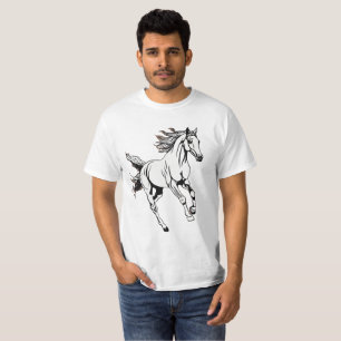 T-shirt Plan d'art de course à cheval -