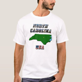 T-shirt Plan de Caroline du Nord - Plan, photo et texte du