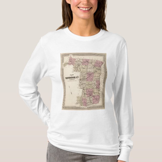 T-shirt Plan de compagnie de Windsor au Vermont (Devant)