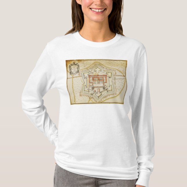 T-shirt Plan de la citadelle de Milan (Devant)