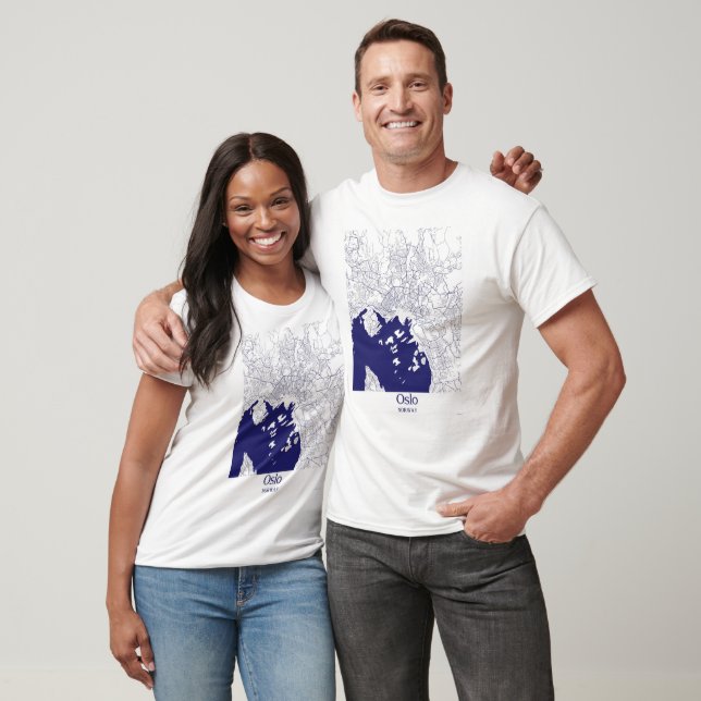 T-shirt Plan de la ville d'Oslo   (Unisexe)