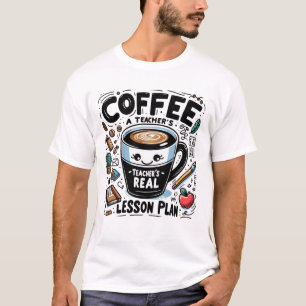 T-shirt Plan de leçon de café Professeur amusant Journée d