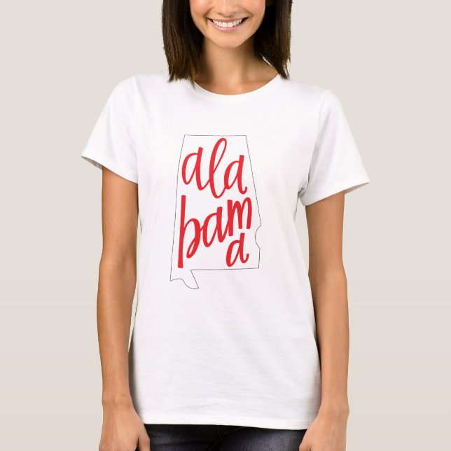 T-shirt Plan de l'État Alabama (Devant)