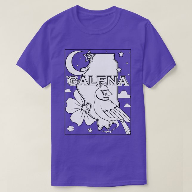 T-shirt plan de l'état de galena illinois (Design devant)