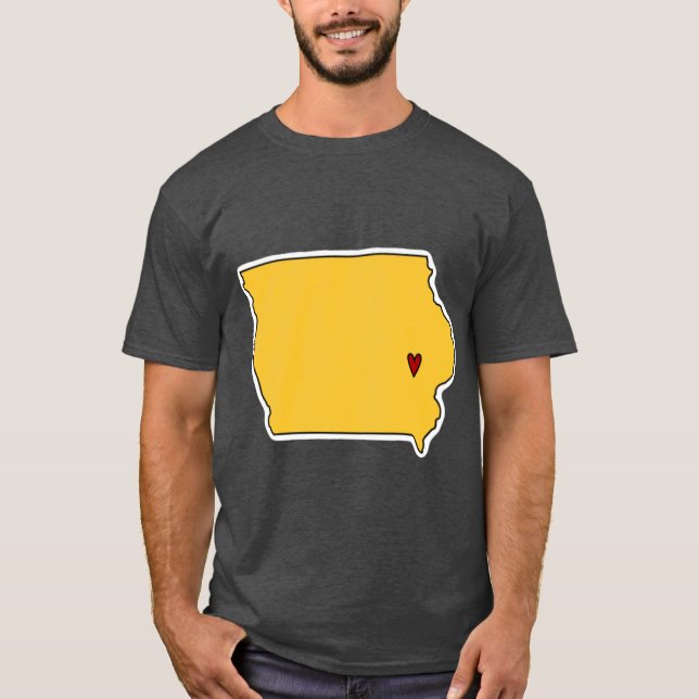 T-shirt Plan de l'État de Iowa City (Devant)
