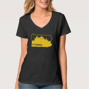T-shirt Plan de l'État de la Pennsylvanie cool Pittsburgh