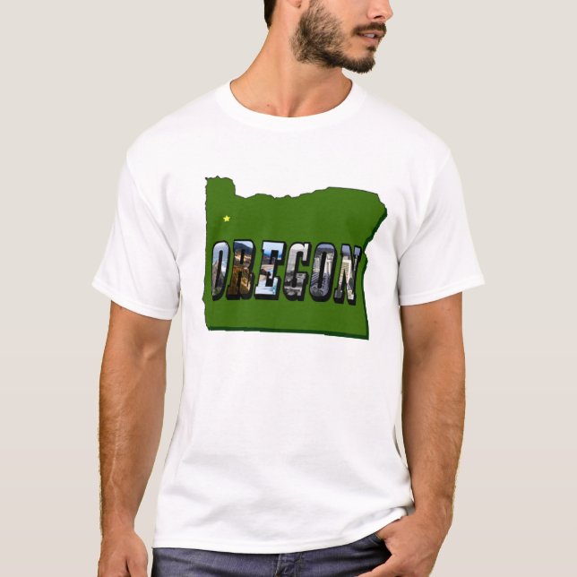 T-shirt Plan de l'Oregon - Plan et texte de l'image (Devant)