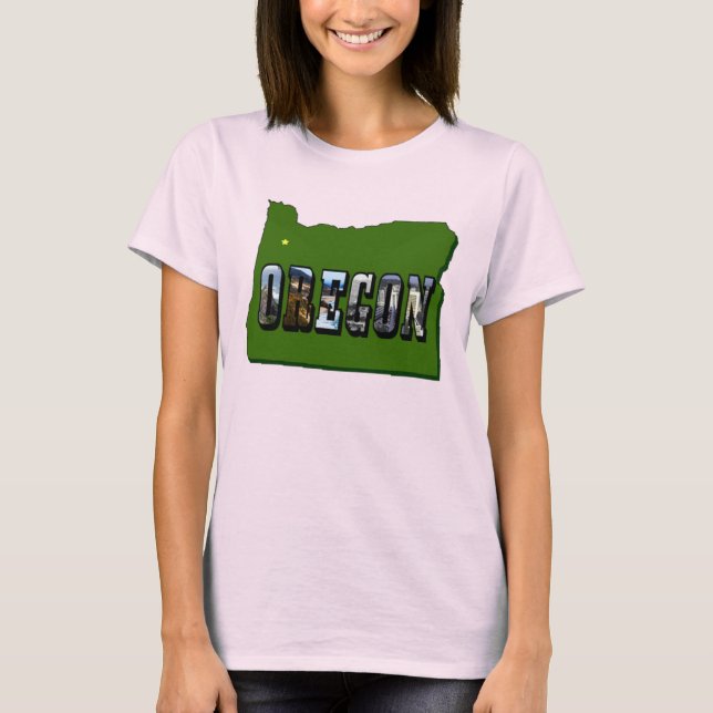 T-shirt Plan de l'Oregon - Plan et texte de l'image (Devant)