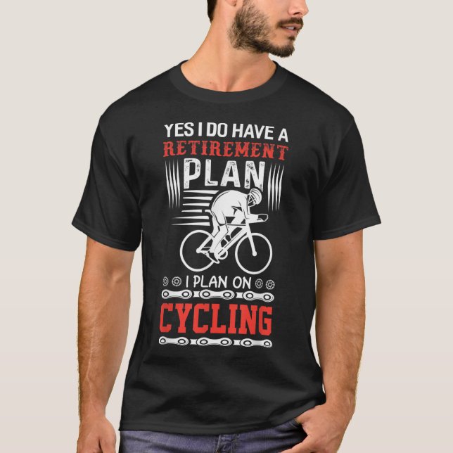 T-shirt Plan de retraite amusant à vélo (Devant)