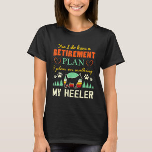 T-shirt Plan de retraite Chien de bétail australien Red Bl
