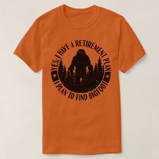 T-shirt Plan de retraite Silhouette Sasquatch (Design devant)
