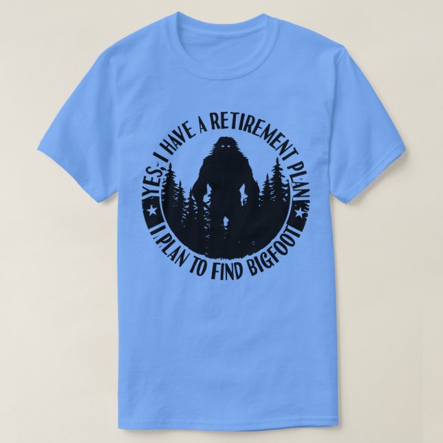 T-shirt Plan de retraite Silhouette Sasquatch (Design devant)