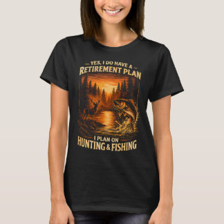 T-shirt Plan de retraite sur le pêcheur de chasse et pêche