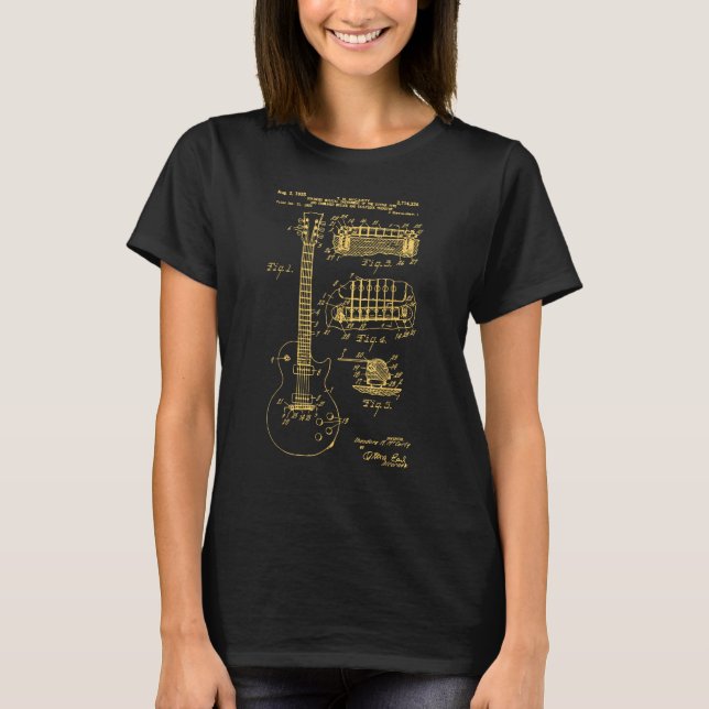 T-shirt Plan de structure guitare (Devant)