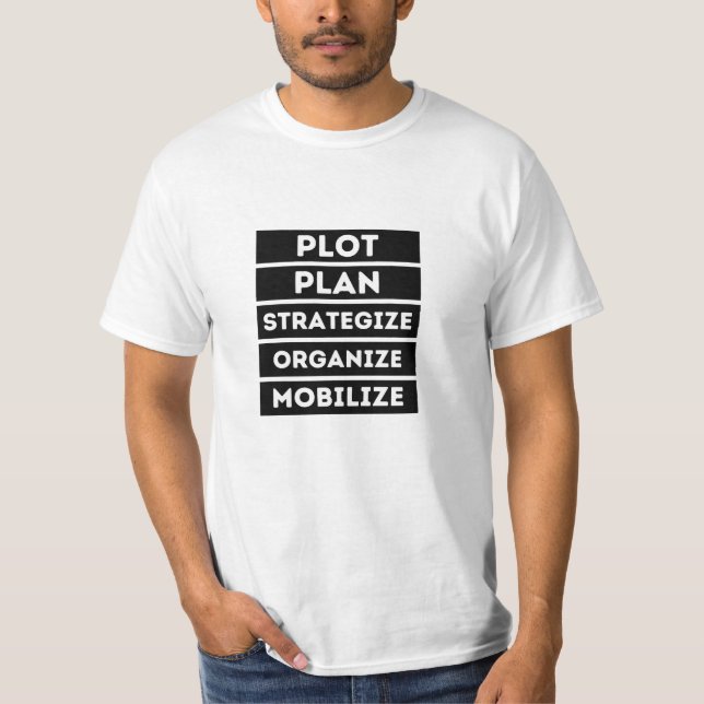 T-shirt Plan de terrain Stratégie Organiser Mobiliser (Devant)