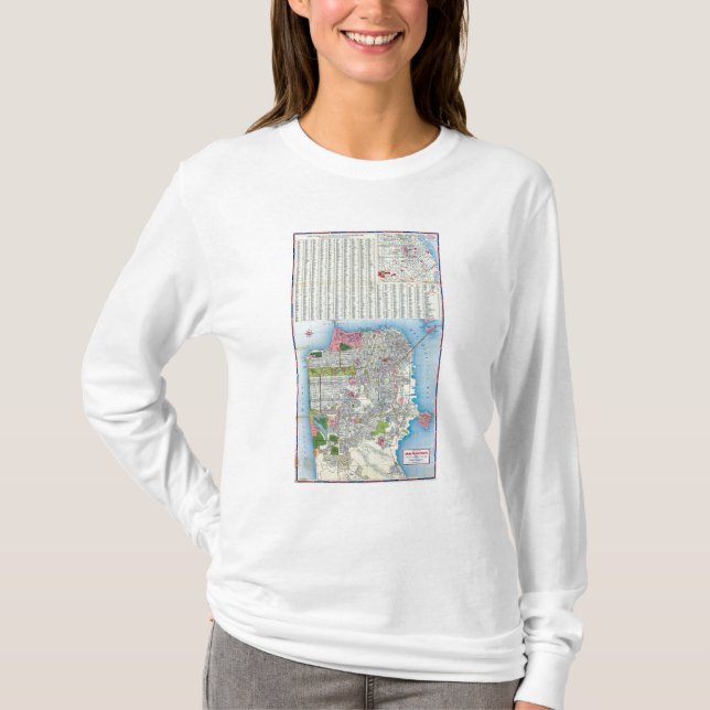 T-shirt Plan de ville de San Francisco (Devant)