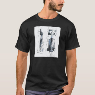 T-shirt Plan de voiture de course de Formule Génie Mécaniq
