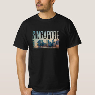 T-shirt Plan de voyage simpliste de Singapour