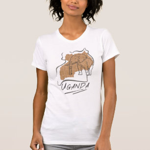 T-shirt Plan des éléphants de l'Ouganda